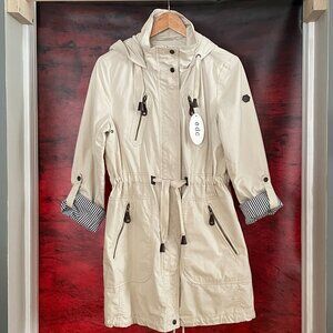 Esprit spring coat coton 2 length sleeves hood zipper pocket ajustable cotton